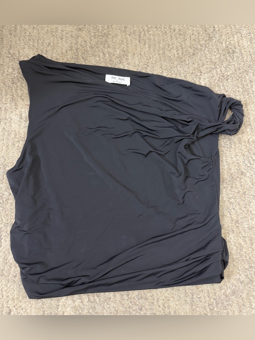 TIC TOC From Los Angeles Black Draped Ruched Top Size L